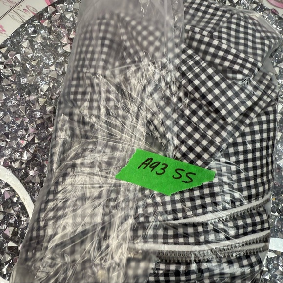 abacus capri pants plaid gingham picnic Black & White Gingham Pants peddle push - Picture 15 of 15